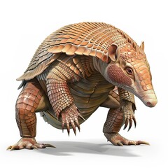 Fototapeta premium Armadillo muscle fantasy animal cartoon isolated whitebackground 16:9