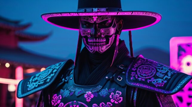 Skeleton Wearing Hat and Holding Sword