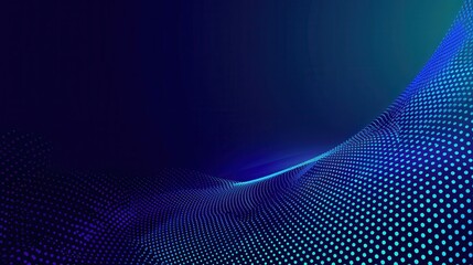 Obraz premium Abstract background featuring smooth waves and glowing dots. Perfect for technology, design, or digital art projects.