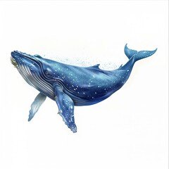 blue whale spy fantasy animal cartoon isolated whitebackground 16:9