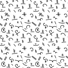 Doodle style pattern. Looks like an endless carpet of smileys, seamless without background. Vector illustration