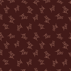 Seamless pattern from autumn branches. Vector illustration.