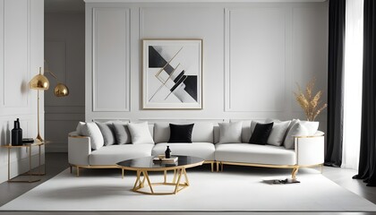 Photo interior modern design room 3d illustration