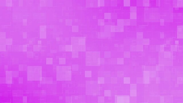 Seamless vibrant abstract background featuring a gradient of pink shades with pixelated flowing shimmers squares. 