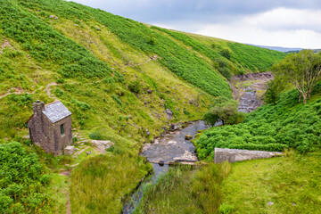 Small Bothy mountain shelter in a remote, upland area