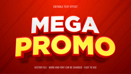 Editable super sale theme text effect, mega promo text style effect
