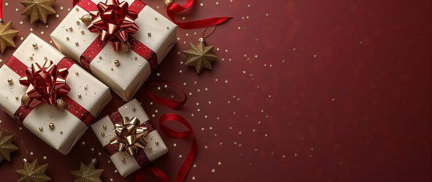 Sondo natalizio bianco con pacchi regalo 