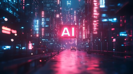 Obraz premium transhumanism of the architect to the age of AI with the letters 