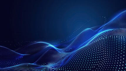 Abstract blue wave pattern with glowing dots on a dark background, symbolizing technology and digital space.