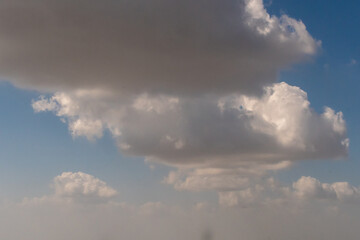 Aerial photograph of clouds outside of my airplane window over Texas