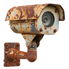 Rusty old security camera, cut out