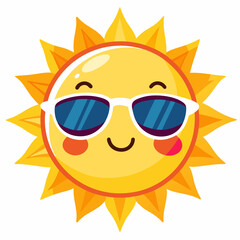 sun with sunglasses