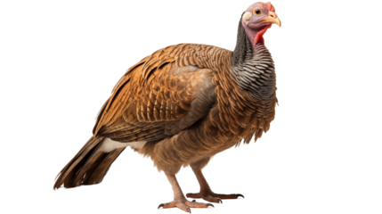 turkey in front view isolated transparent background.