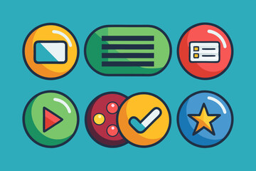 Web Button Set vector art illustration 