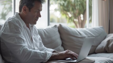 The man working on laptop