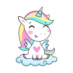 cute baby unicorn magic animal print © Tati_L