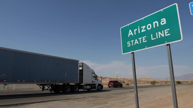 Arizona State Line Sign