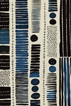 Abstract tribal patterns in a modern illustration