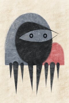 Surreal creature in abstract form Illustration