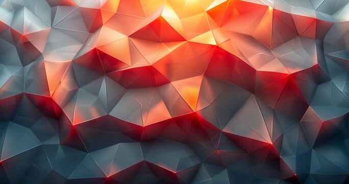 Abstract Fractal Art, Digital Painting of Mountains and Sunset