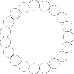 Circle round frame. Dot border line pattern