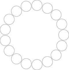 Circle round frame. Dot border line pattern