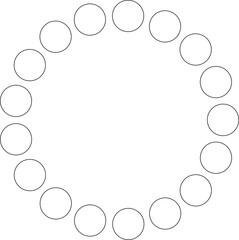 Circle round frame. Dot border line pattern