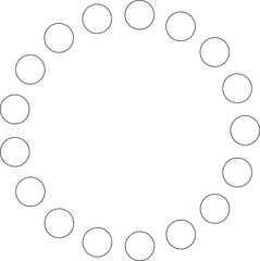 Circle round frame. Dot border line pattern