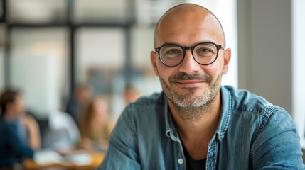 Obraz premium Young caucasian man smiling 