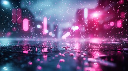 Dynamic Future Weather: Collage of Rain, Sun, Snow, and Neon Elements