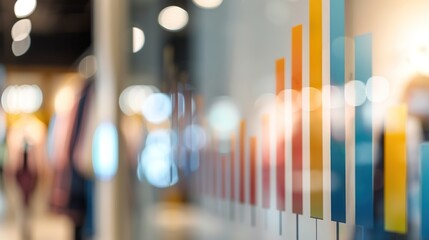 Financial Analysis of Retail Sales: Graphs Showing Earnings Growth behind Product Displays