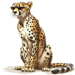 Cheetah spy fantasy animal cartoon isolated whitebackground 16:9