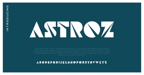 Astroz futuristic modern elegant font alphabet vector