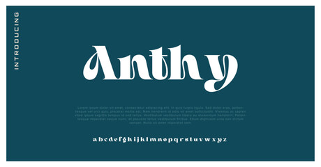 Anthy luxury minimalist geometric sans serif vector font alphabet set