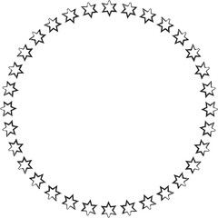 Hand drawn ink stars, icon, symbol, logo. Doodle sketchy brush style