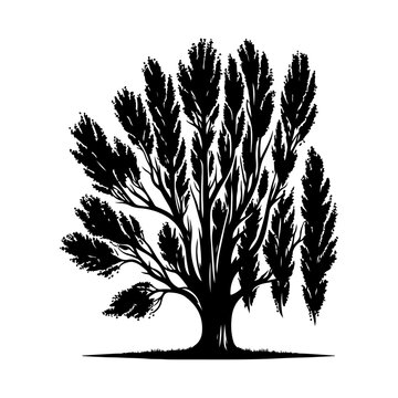 recommend clip art: Poplar Tree Tree,vector black color silhouette