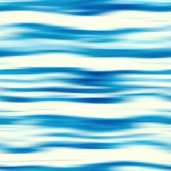 Modern summer thin line striped blur wash seamless pattern background for trendy beach wear and coastal living designs. Repeatable alcohol ink bleed effect in blue white indigo colors