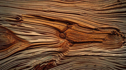 Fototapeta premium Textured surface of solid untreated wood with knots, old wood texture material