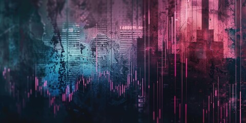 Naklejka premium Abstract digital art with pink and blue.