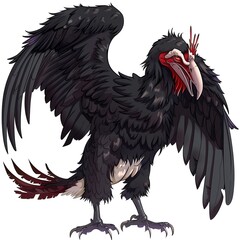 Fototapeta premium Condor devil fantasy animal cartoon isolated whitebackground 16:9