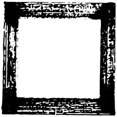 Chalk or crayon hand drawing frame. Grunge rectangle or square shape. Stock illustration for design template social media files, print and photo materials.