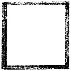 Chalk or crayon hand drawing frame. Grunge rectangle or square shape. Stock illustration for design template social media files, print and photo materials.