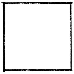 Obraz premium Chalk or crayon hand drawing frame. Grunge rectangle or square shape. Stock illustration for design template social media files, print and photo materials.