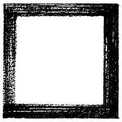 Chalk or crayon hand drawing frame. Grunge rectangle or square shape. Stock illustration for design template social media files, print and photo materials.