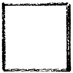 Obraz premium Chalk or crayon hand drawing frame. Grunge rectangle or square shape. Stock illustration for design template social media files, print and photo materials.