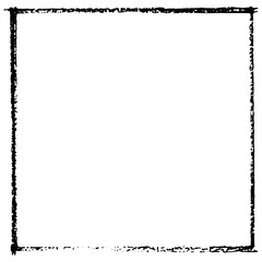 Chalk or crayon hand drawing frame. Grunge rectangle or square shape. Stock illustration for design template social media files, print and photo materials.