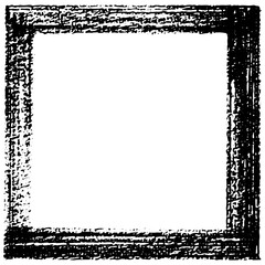 Chalk or crayon hand drawing frame. Grunge rectangle or square shape. Stock illustration for design template social media files, print and photo materials.