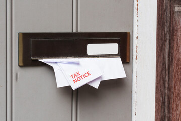 Tax Notice Letter in Mail Slot Box