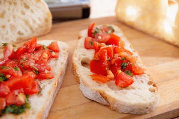 Tomato Bruschetta on Artisan Bread