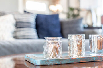 close view of coffee table in living room